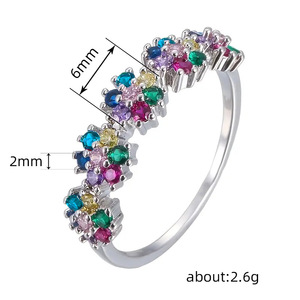 Anello con Gemme Colorate per Donne, Gioiello da Dito Vintage Minimalista alla Moda - Product Image 4