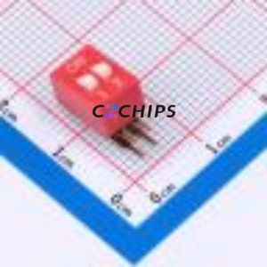 DA-02RP DIP Switch Through hole Component (THT) Switch ( Number of Switch Sections: 2 )( Lead Spacing: 2.54mm )( Color: Red ) - Product Image 1