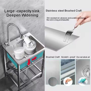 Évier <span class=keywords><strong>de</strong></span> <span class=keywords><strong>jardin</strong></span> extérieur en acier inoxydable Grand bac simple extérieur <span class=keywords><strong>avec</strong></span> <span class=keywords><strong>support</strong></span> Évier <span class=keywords><strong>de</strong></span> <span class=keywords><strong>jardin</strong></span> intégré - Product Image 5