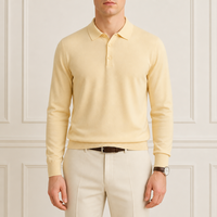 Fabricant OEM ODM – Pull pour homme à col rabattu, boutonné, manches longues, avec poignets et ourlet côtelés, style Old Money – Vente en gros