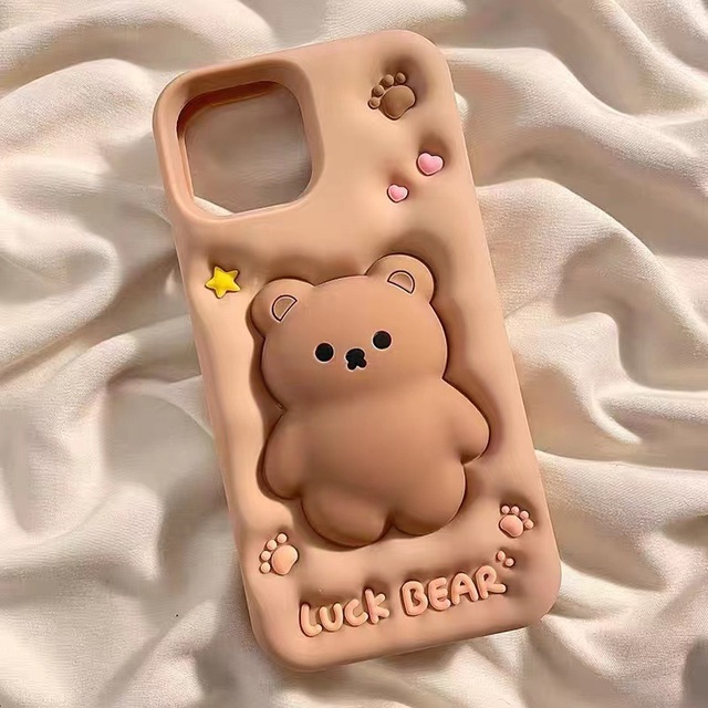 Cartoon Phone Case 3D Pattern Silicone Cover for IPhones 16 15 Pro Max/11 Pro Max Girls Mobile Phones Cover
