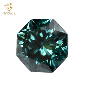Moissanita Suelta Azul <span class=keywords><strong>Cian</strong></span> con Corte Hexagonal de Diamante LONGYING al por Mayor para Anillo de Compromiso - Product Image 4