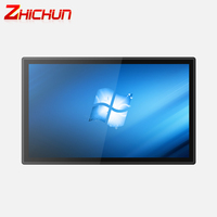 ZHICHUN S mesin manusia Hmi 17 inci, Monitor industri 1080P 2K tanpa kipas komputer tanam tahan air semua dalam satu sentuh Pc