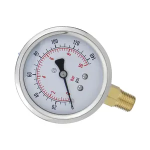 OEM filling pressure gauge high quality 250bar psi 60mm hydraulic liquid filled pressure gauge for water gas liquid manometer