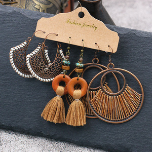 Fashion Jewelry Bohemian <b>Drop</b> Earrings Alloy Antique <b>Bronze</b> Plated Women's Party Dangle Earrings Geometric Pattern - Product Image 4