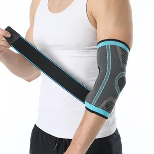 맞춤형 로고 팔꿈치 슬리브 스포츠 보호 팔꿈치 지지대를 위한 붕대가있는 압축 팔꿈치 보호대