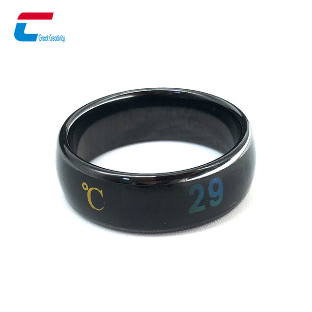 Ceramic Nfc Rfid Smart Ring Body Temperature Mifare Ev1 4K Nfc Ring Tag
