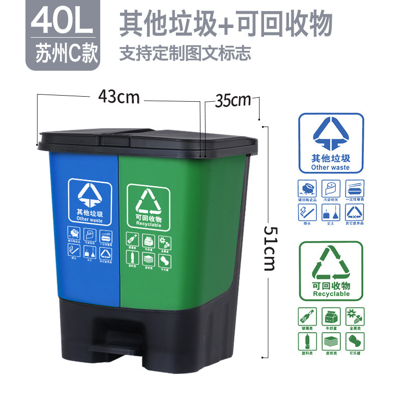 40L Double Baril Bleu-Vert