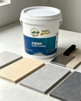 Revêtement liquide acrylique HengYue, multicolores mats, pour peinture imitation granit extérieure en spray de 20 L, pour façade texturée