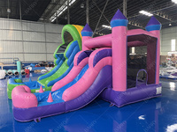 Château gonflable de rebondissement commercial de château de rebond de saut et de glissière pour la maison pleine d'entrain d'enfants combinée