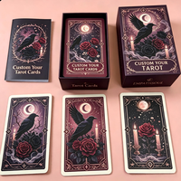 Jeu de tarot OEM personnalisable avec boîte à couvercle rigide, estampage doré, bords dorés, guide inclus pour le jeu et les cadeaux