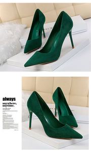 Zapatos de Tacón Alto de 10 cm con Punta en Pico, de Gamuza Sintética, para Mujer, Elegantes y Sensuales, para Banquetes y Bodas - Product Image 4