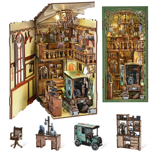 Minicity 3D-Puzzles für Erwachsene, Miniatur-Puppenhaus-Bücherregal-Kit mit LED-Beleuchtung, Geschenke für Buchliebhaber - Product Image 1