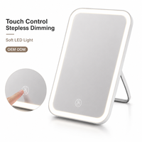 Espejo de Maquillaje Plegable con Luces LED, Espejo Cosmético Portátil de Escritorio, Espejo de Viaje, Proveedor de Fábrica OEM ODM, Venta al Por Mayor