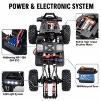 RGT EX86181 Crusher 1/10 4WD RC Crawler RTR Tout-Terrain en Métal et Résine pour ESC 60A Moteur RC550 à Couple Élevé 2.4G 4CH