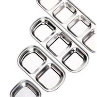 Plaque grillante multifonctionnelle en acier inoxydable avec assiettes à assaisonnement, assiette aux saveurs sucrées, assiette aux saveurs pour hot pot.