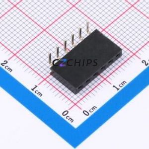 FH2.54-06-06PWD Pin Socket Bent Lead Through Hole,P=2.54mm Connector 1x6P 2.54mm Square Hole Right Angle Insert - Product Image 1