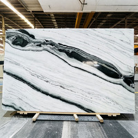 Dalle de marbre blanc Panda avec veines noires, pierre blanche pour application murale et comptoirs de luxe