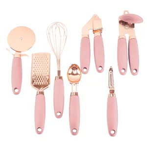 Set di utensili da cucina gadget da cucina utensili in oro rosa Camp Set di utensili da cucina natalizi paletta per gelato