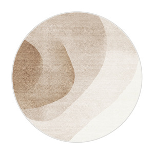 Alfombra redonda sencilla para sala de estar, antideslizante, imitación de cachemira, patrón abstracto, alfombra decorativa para el hogar, 27 pulgadas de diámetro - Product Image 4