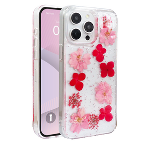 Funda Magnética Transparente con Flores Secas Reales y Brillantina para iPhone 15 Pro Max 14 13 12, Funda de Lujo para Teléfono - Product Image 1