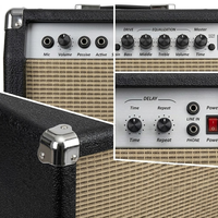 HUASHENG Speaker Gitar Elektronik Combo Portabel Berkualitas Tinggi untuk Bermain dan Bernyanyi, Daya 60 Watt