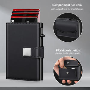 Cartera para Hombre con Tarjetero Emergente y Monedero, Cartera Inteligente Minimalista con Bloqueo RFID, Tarjetero con Ventana para Identificación - Product Image 4