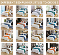 Couvre-lit et écharpe de lit modernes pour hôtel, en polyester/lin, lavables en machine, personnalisables pour commandes en gros, coussin inclus