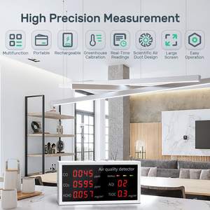 5-in-1 CO2 Detector CO2 Monitor Accurate for CO CO2 HCHO TVOC AQI Manual Calibration Real Time Data Mean Value Recording - Product Image 2