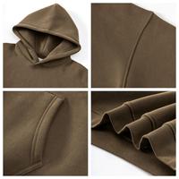 Setelan Olahraga Hoodie Jogger Hitam Custom 2 Potong Pria Musim Dingin Bahan Katun Bernapas Grosir 345GSM Pre-Shrunk