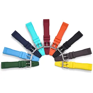 JUELONG FKM Flourine Watch Strap 20mm 21mm 22mm Deployment Clasp Pilot Style Rubber Watch Band