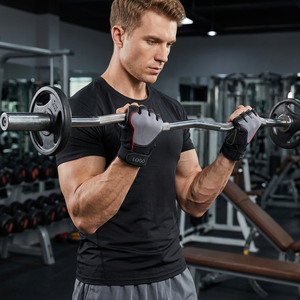Anti <b>Slip</b> <b>Half</b> Finger Leather Fitness Gym Gloves Reinforced Palm Weightlifting Breathable Bodybuilding Workout - Product Image 1
