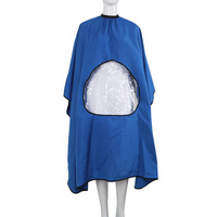Cape de Barbier Professionnelle en Pongee avec Fenêtre Transparente, Robe de Coiffure pour Salon, Boucle Métallique Réglable 140x160cm, Visionnage du Téléphone