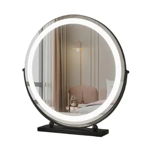 Зеркало для макияжа со светодиодной подсветкой, сенсорный экран, регулируемая яркость, освещенное зеркало для макияжа