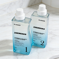 Bouteilles d'emballage de luxe réutilisables en plastique recyclé pour lessive liquide, adoucissant et eau de Javel pour hôtels