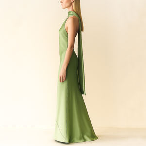 Gaun Maxi Satin Elegan Berkualitas Tinggi OEM untuk Wanita, Gaun Pesta Malam untuk Wanita - Product Image 4