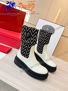 Elegantes Botas de Mujer hasta la Rodilla, de Lujo, con Tacón Alto de 5-10 cm, Plataforma, Estilo Vaquero, de Cuero, con Plantilla de Poliuretano y Suela de Goma Plana - Product Image 2