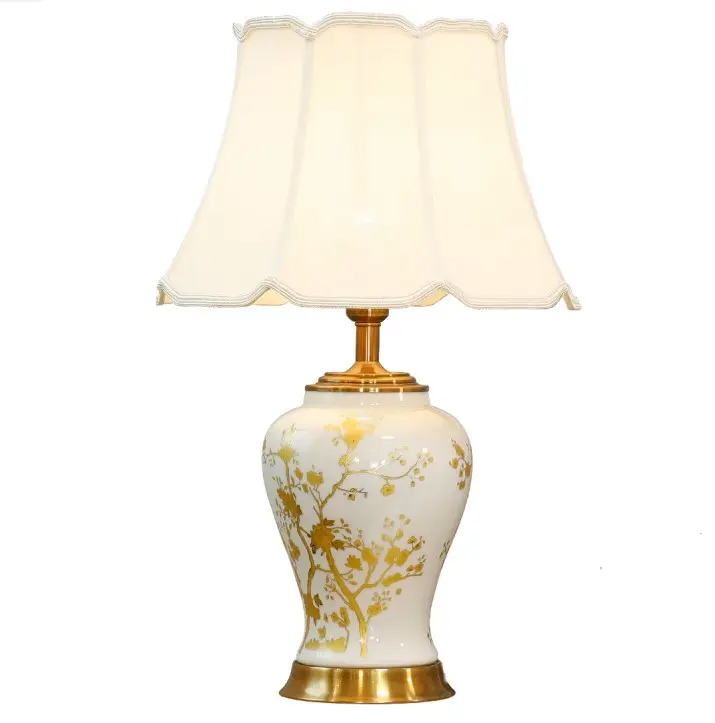 Jewellerytop fabbrica cinese illuminazione di fascia alta lampada da tavolo in ceramica di lusso luci da tavolo vintage lampada da comodino fantasia