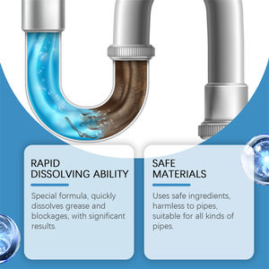 Jue Fish 300ml Desbloqueador de cocina Iones metálicos Grasa Disolución Blackage Clearing Zuecos Dispersión Limpieza de tuberías Agente de desobstrucción - Product Image 5