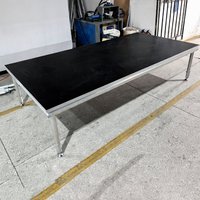 Structure de scène événementielle portable en alliage d'aluminium 4x8 pieds (1,22x2,44m) avec plateau en contreplaqué de 18mm et pieds de performance
