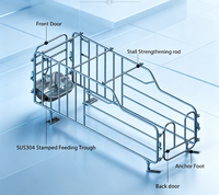 Nouvelle cage de gestation et d'accouchement pour porcs en acier tubulaire poli sur mesure, modèle Deba Brother, garantie 1 an, vente directe usine