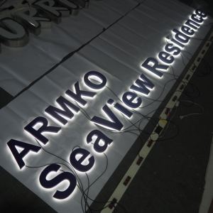 สแตนเลสตัดออกจดหมาย Backlit ป้ายกลางแจ้ง Led เข้าสู่ระบบ - Product Image 3