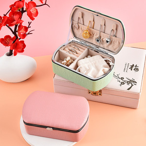 Caja de Almacenamiento de Joyas con Patrón de Cocodrilo en PU, Caja de Joyas Creativa en Color Macaron, Caja de Joyas con Múltiples Compartimentos - Product Image 2