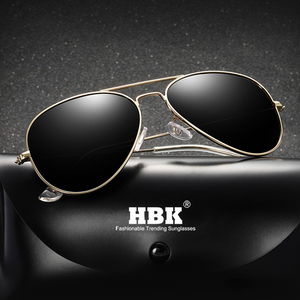 Gafas de Sol de piloto de Metal Retro HBK para hombre, marco de aleación a la moda, lentes con logotipo personalizado, estilo Retro polarizado, conducción Dropshipping - Product Image 5