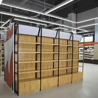 Étagères de présentation pour supermarchés en acier métallique, styles variés, installation rapide, capacité légère, avec étagère arrière solide