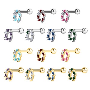 Bông tai dạng khuyên hình bướm hoa bằng thép không gỉ, thuộc bộ sưu tập Giấc mơ đêm hè, thiết kế độc đáo. - Product Image 1