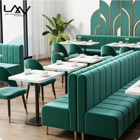 Canapés modernes pour cafétéria, banquettes de salle à manger, mobilier de restaurant en marbre, design vert velours, ensemble de tables et de chaises
