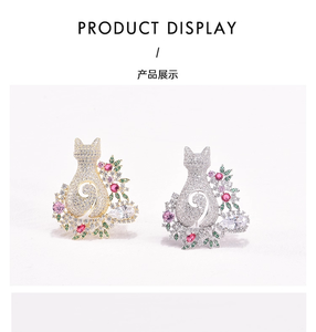 Broches de Gato ZX, Accesorios de Moda de Lujo Vintage, Broches de Seguridad, Joyería para Mujer, Unisex, Decoración para Sombreros y Bufandas - Product Image 3