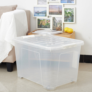 square plastic box plastic stackable tote storage containers with lid