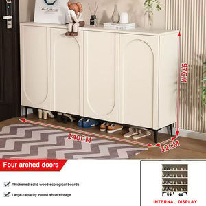 Mueble Zapatero Moderno Blanco Minimalista de Madera <span class=keywords><strong>para</strong></span> Entrada con Múltiples Puertas, Pedido al por Mayor <span class=keywords><strong>para</strong></span> Muebles de Hogar - Product Image 2